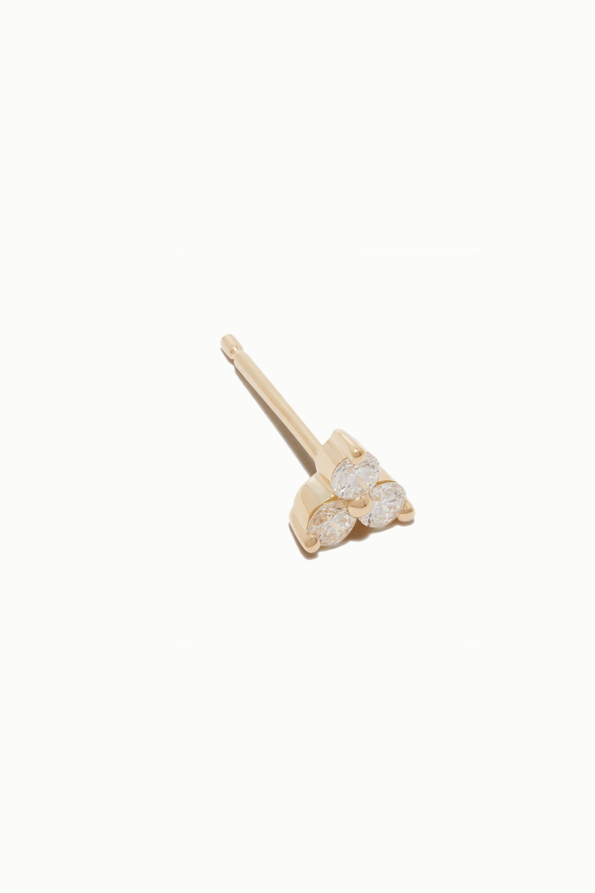 Petite Trois Diamond Stud Earrings 14k