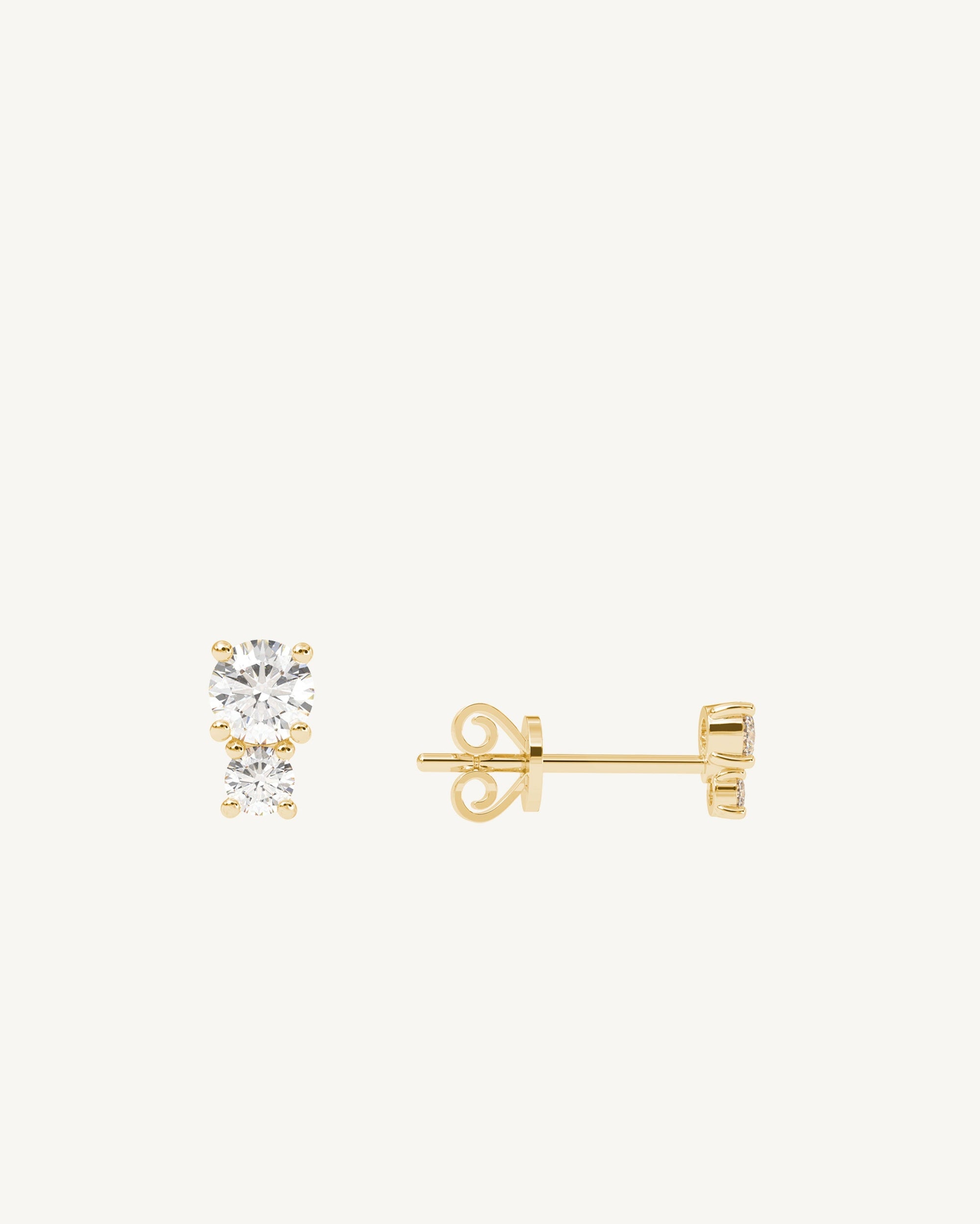 Twin Duo Diamond Stud Earrings