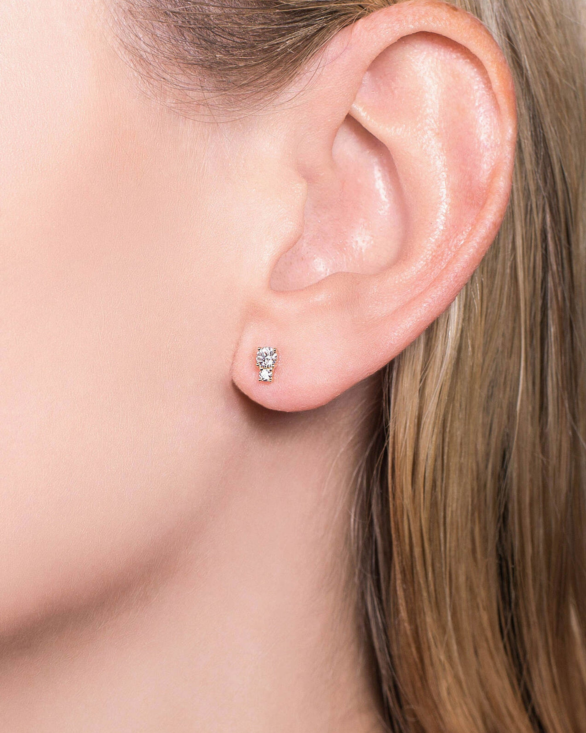 Twin Duo Diamond Stud Earrings